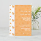 Herbstgelbe Blätter Hochzeit lädt ein Einladung (Stehend Vorderseite)