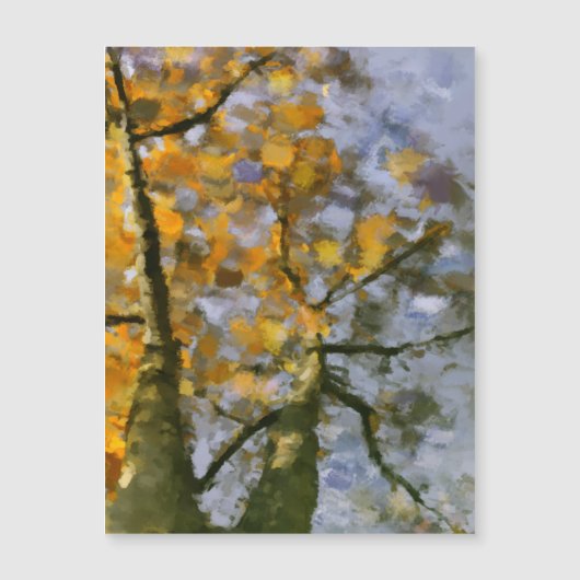 Herbstgelbe Blätter Wasserfarben Magnetkarte (Vorderseite)