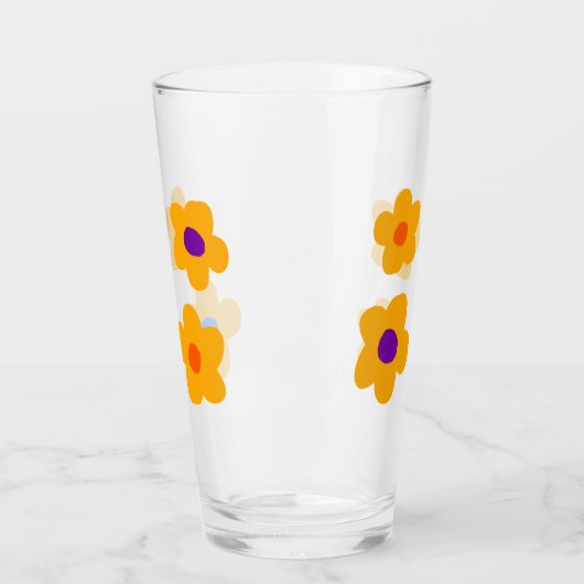 Herbstgelbe Blumen Glas (Links)