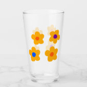 Herbstgelbe Blumen Glas (Vorderseite)