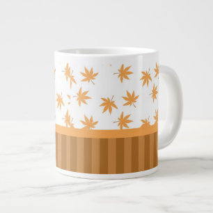 Herbstgelbe grafische Ahornblätter, klassisch, ele Jumbo-Tasse