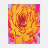 Herbstgelbe, orange und rote Sedumrosette Fleecedecke (Vorderseite)