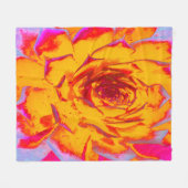 Herbstgelbe, orange und rote Sedumrosette Fleecedecke (Vorderseite (Horizontal))