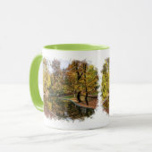 Herbstgelbe Park Bäume Reflektion Tasse (Vorderseite Links)