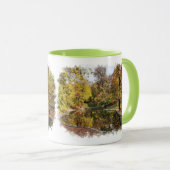 Herbstgelbe Park Bäume Reflektion Tasse (VorderseiteRechts)