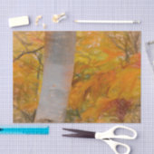 Herbstgelbe Sketch Art Forest Blätter Birch Tree Seidenpapier (Handwerk)