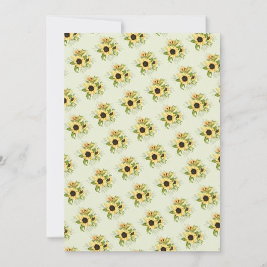 Herbstgelbe Sonnenblume BINGO Babyduschenspiel Einladung (Rückseite)