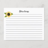 Herbstgelbe Sonnenblume Brautparty Rezept Postc (Rückseite)