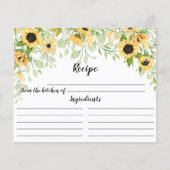 Herbstgelbe Sonnenblume Brautparty Rezept Postc (Vorderseite)