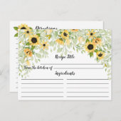 Herbstgelbe Sonnenblume Brautparty Rezept Postkarte (Vorne/Hinten)