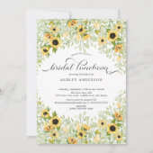Herbstgelbe Sonnenblume Bridal Luncheon Einladung (Vorderseite)