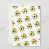 Herbstgelbe Sonnenblume Bridal Luncheon Einladung (Rückseite)