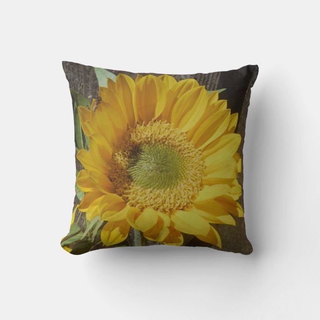 Herbstgelbe Sonnenblume Kissen (Vorderseite)