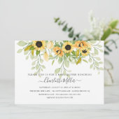 Herbstgelbe Sonnenblumendusche Einladung (Stehend Vorderseite)