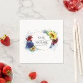 Herbstgelbe Sonnenblumenhochzeit Serviette (Beispiel)