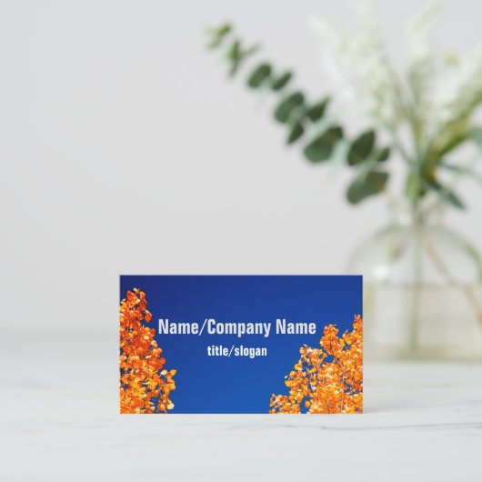 Herbstgelbe Visitenkarte (Stehend Vorderseite)