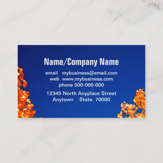 Herbstgelbe Visitenkarte (Rückseite)