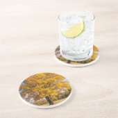 Herbstgelber Ahorn Getränkeuntersetzer (Seite)