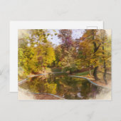 Herbstgelber Park Reflektion Farbe Postkarte (Vorne/Hinten)