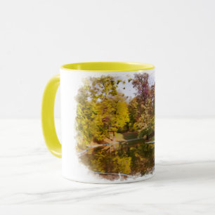 Herbstgelber Park Reflektion Farbe Tasse