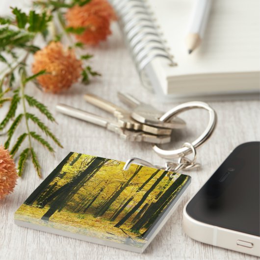 Herbstgelbwald Schlüsselanhänger (Vorderseite rechts)