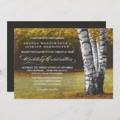 Herbstgemeißelte Birkenbaum Einladungen für Hochze (Vorne/Hinten)