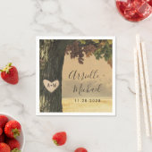 Herbstgemeißelte Eichenbäume Rustikale Waldhochzei Serviette (Beispiel)