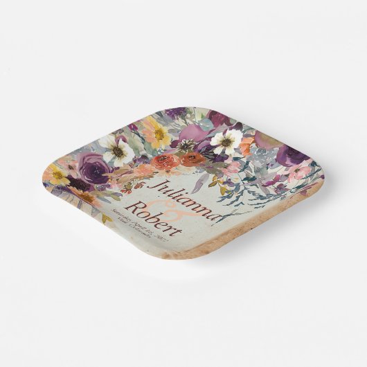 Herbstgemischtfarbene Hochzeit mit Blumen Pappteller (Gewinkelt)