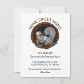 Herbstgemütliches Eichhörnchen, neue Adresse Ankündigung (Vorderseite)