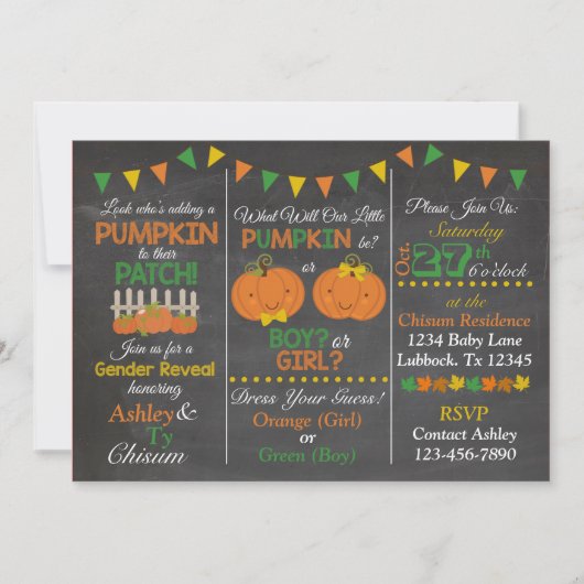 Herbstgender-Aufklärung Einladung (Vorderseite)