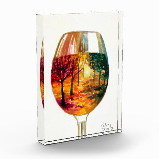 Herbstgeschichte bei einem Glas Wein Fotoblock (Links)
