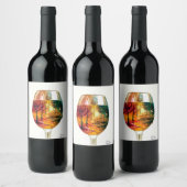 Herbstgeschichte bei einem Glas Wein Weinetikett (Flaschen)