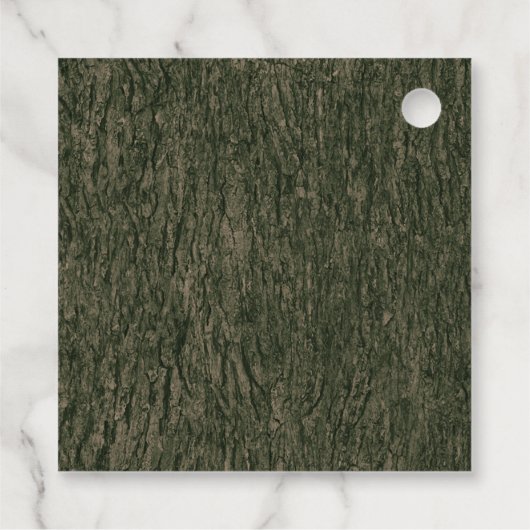 Herbstgeschnitzter Eichenbaum Land Rustikale Gastg Geschenkanhänger (Rückseite)