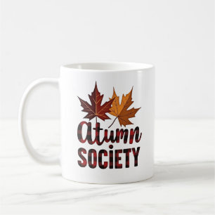 Herbstgesellschaft Ahornblätter Herbstdesign Kaffeetasse