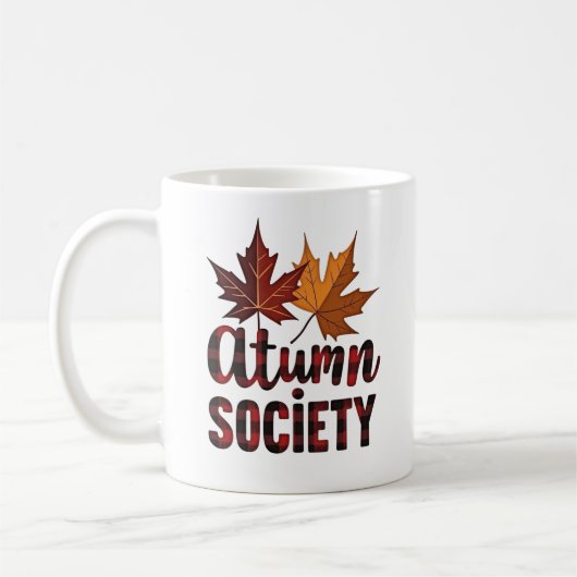 Herbstgesellschaft Karierter Fall Kaffeetasse (Links)