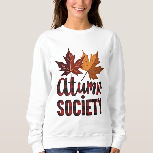 Herbstgesellschaft Karierter Fall Sweatshirt (Vorderseite)