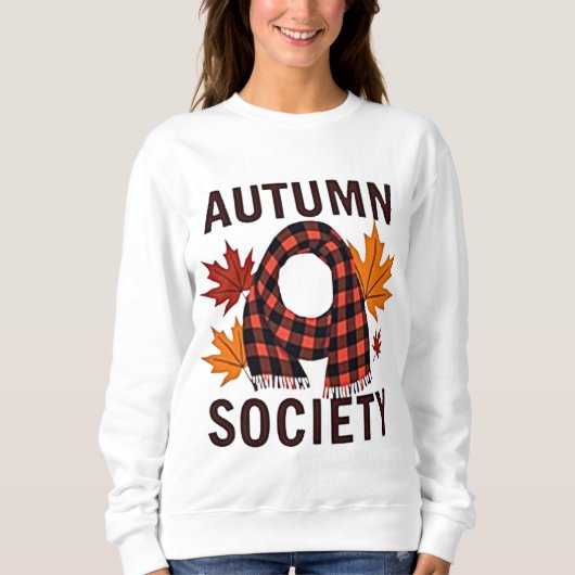 Herbstgesellschaft - Personalisierte Karierte Buch Sweatshirt (Vorderseite)