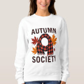 Herbstgesellschaft - Personalisierte Karierte Buch Sweatshirt (Vorderseite)