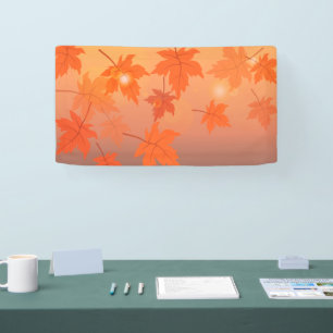Herbstgestaltung mit Ahorn-Blätter und Bukett-Effe Banner