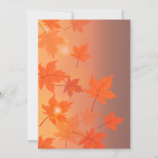 Herbstgestaltung mit Ahorn-Blätter und Bukett-Effe Einladung (Vorderseite)