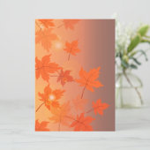 Herbstgestaltung mit Ahorn-Blätter und Bukett-Effe Einladung (Stehend Vorderseite)
