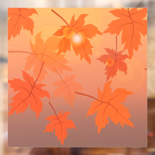 Herbstgestaltung mit Ahorn-Blätter und Bukett-Effe Fensteraufkleber