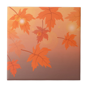 Herbstgestaltung mit Ahorn-Blätter und Bukett-Effe Fliese