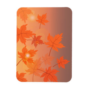 Herbstgestaltung mit Ahorn-Blätter und Bukett-Effe Magnet