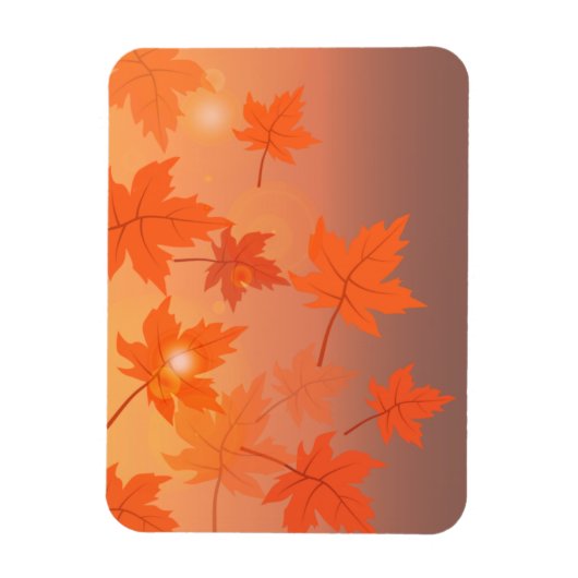 Herbstgestaltung mit Ahorn-Blätter und Bukett-Effe Magnet (Vertikal)