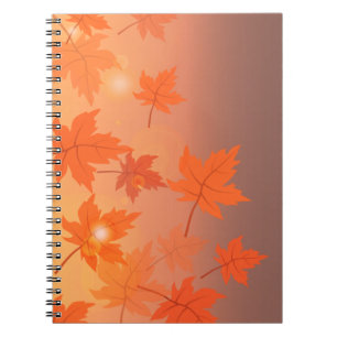 Herbstgestaltung mit Ahorn-Blätter und Bukett-Effe Notizblock