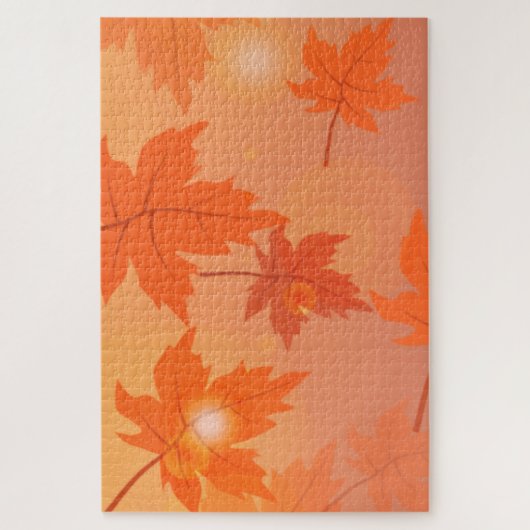 Herbstgestaltung mit Ahorn-Blätter und Bukett-Effe Puzzle (Vertikal)