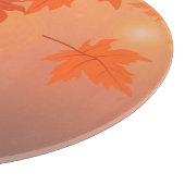 Herbstgestaltung mit Ahorn-Blätter und Bukett-Effe Schneidebrett (Ecke)