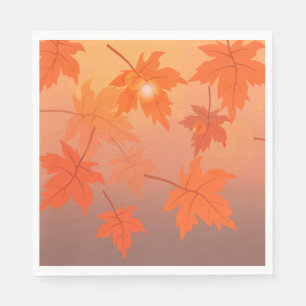 Herbstgestaltung mit Ahorn-Blätter und Bukett-Effe Serviette