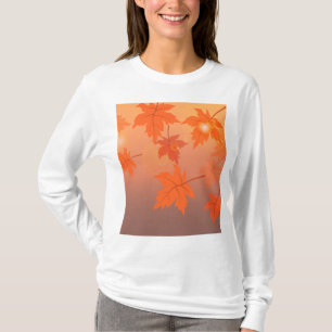 Herbstgestaltung mit Ahorn-Blätter und Bukett-Effe T-Shirt